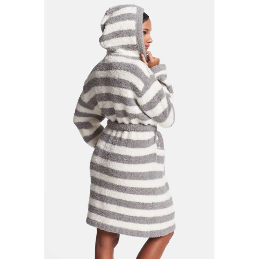 Barefoot Dreams Cozy Chic® Stripe Hooded Robe - Picture 2 of 11